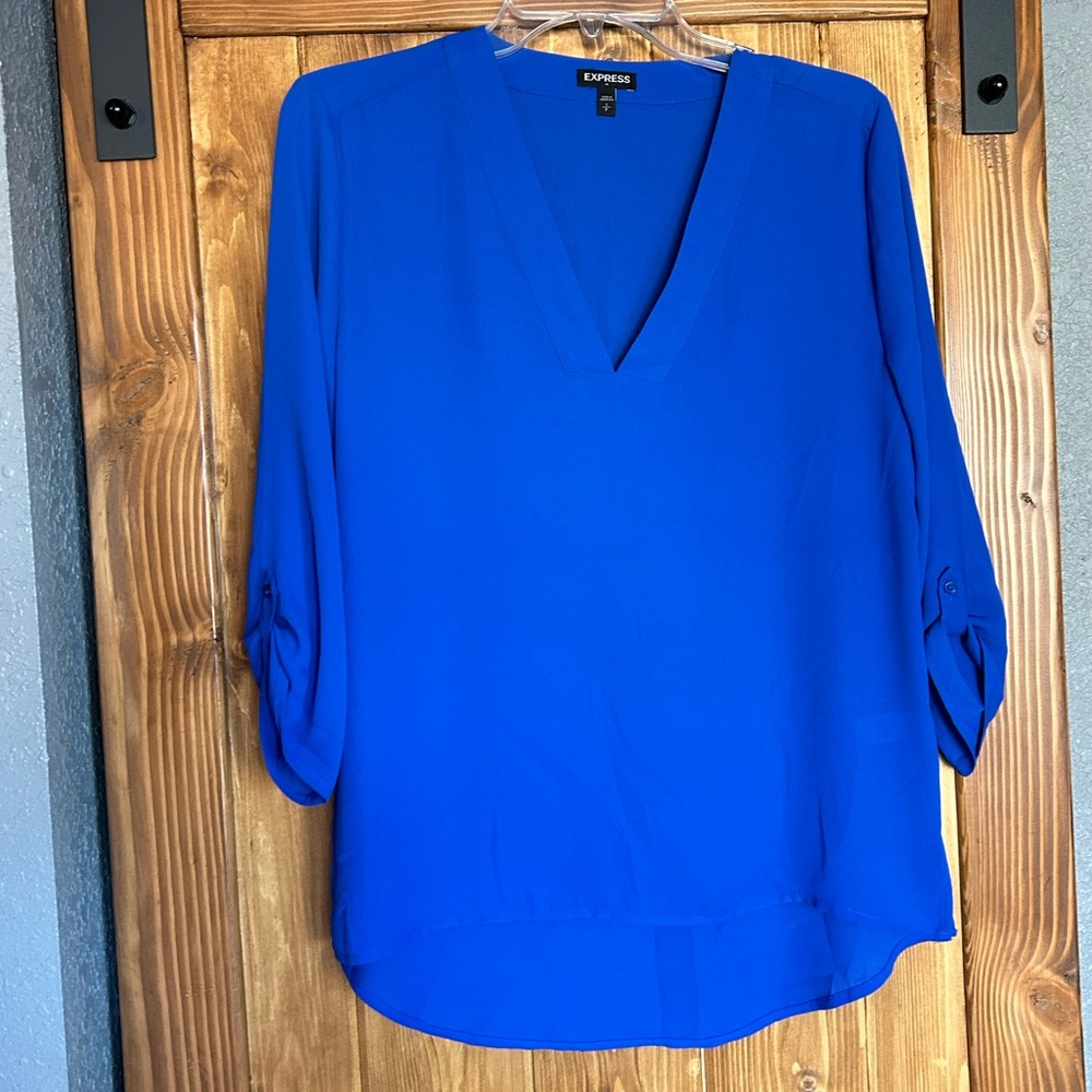 Royal blue 3/4 sleeve blouse